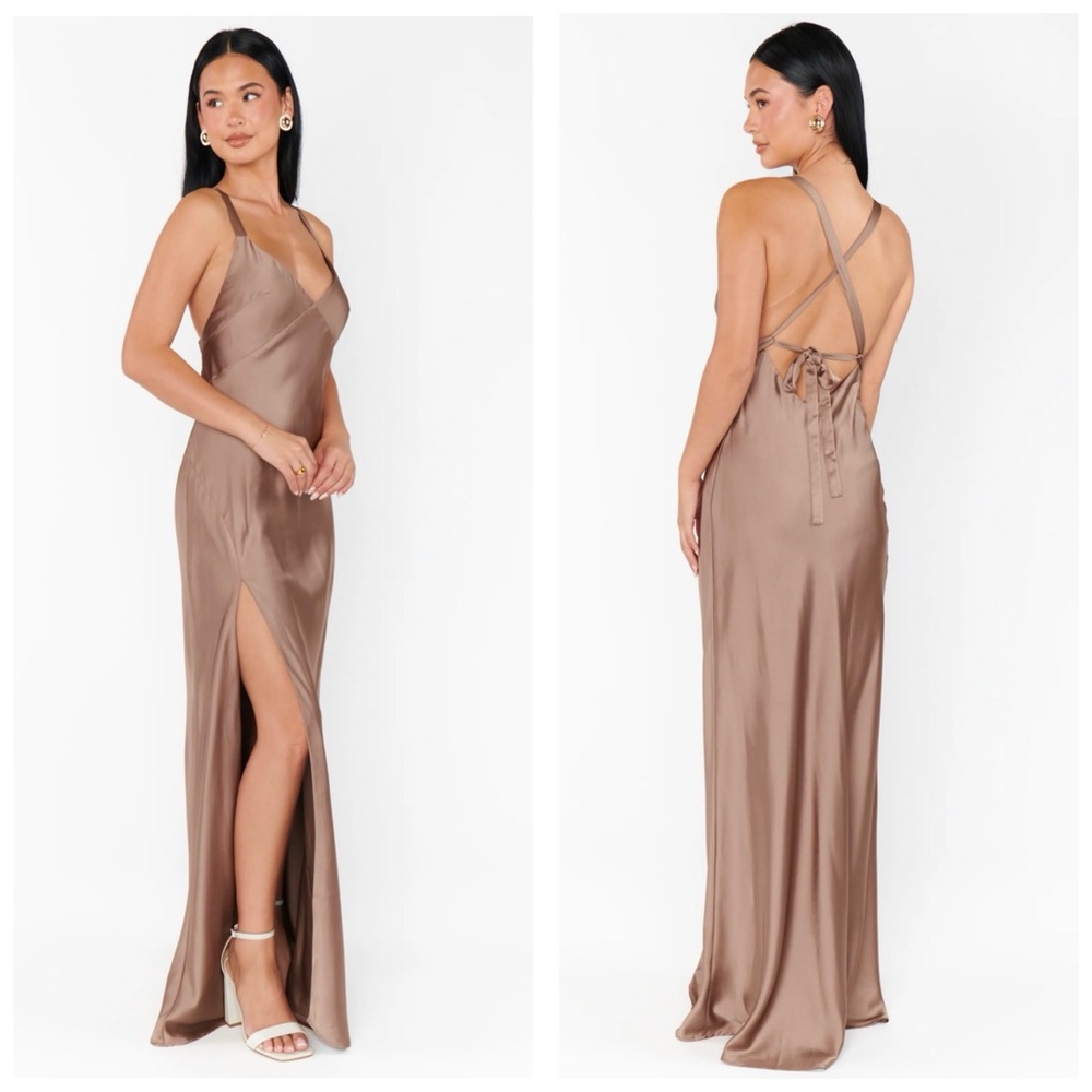 ShowMeYourMumu Anderson Maxi Dress- Dune Luxe Satin